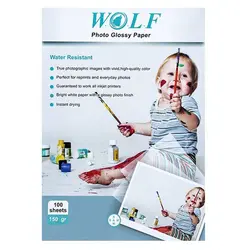 کاغذ A4 ولف براق 150 گرم 100 عددی (WOLF PAPER A4 GLOSSY 150 gr 100 SHEETS)