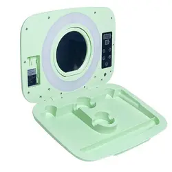 کیف لوازم آرایش و رینگ لایت مدل AS-20 به رنگ آبی نفتی