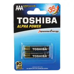 باتری نیم قلمی توشیبا (TOSHIBA) های آلفا آلکالاین 2 عددی - جعبه ی 12 جفتی