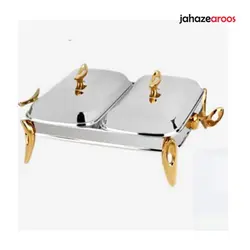 سوفله دوقلو استیل رزلند با دسته قایقی طلایی - فروشگاه اینترنتی جهازعروس