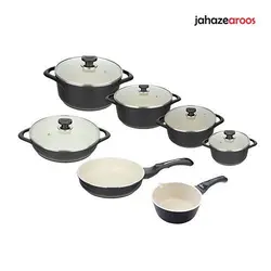 سرویس قابلمه 12 پارچه چدن گرانیت عروس مدل ویکتوریا - فروشگاه اینترنتی جهازعروس