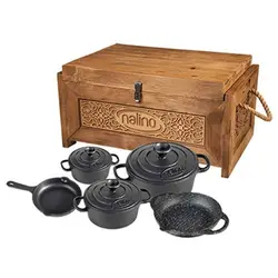 سرویس 8 پارچه Tekla نالینو به همراه جعبه چوبی - فروشگاه اینترنتی جهازعروس