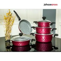 سرویس قابلمه 9 پارچه دیاموند فالز سرخابی - فروشگاه اینترنتی جهازعروس