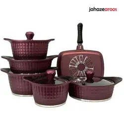 سرویس قابلمه 12 پارچه چدن گرانیت برند یونیک رنگ بنفش کد 8211 - فروشگاه اینترنتی جهازعروس