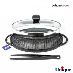 تابه گریل چدنی یونیک بیضی درب دار UN-6011 - %sitename
