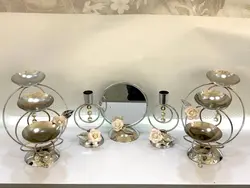 مجموعه ظروف هفت سین فلزی حلقه گل ۹تکه