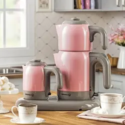 سرویس چای ساز و قهوه ساز صورتی کرکمازمدل میا۳۵۳