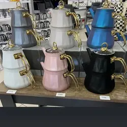 کتری قوری گرانیتی پاچی دسته استیل ترکیه