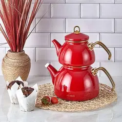 ست کتری و قوری نوا مدل لعابی ساخت ترکیه