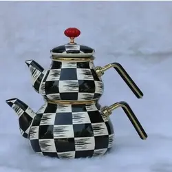 ست کتری قوری شطرنجی آجار طرح جدید