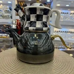 ست کتری و قوری دوفی مدل شطرنجی