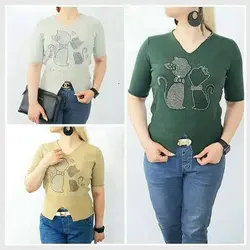 بلوز یقه هفت بافت