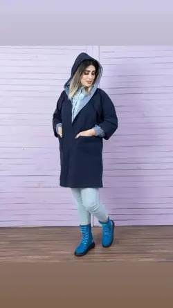 مانتو کتان کلاه دار