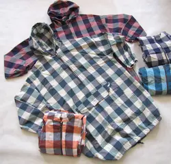 مانتو(شومیز) کلاه دار چهارخانه