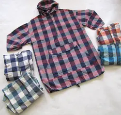 مانتو(شومیز) کلاه دار چهارخانه