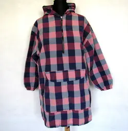 مانتو(شومیز) کلاه دار چهارخانه