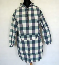 مانتو(شومیز) کلاه دار چهارخانه