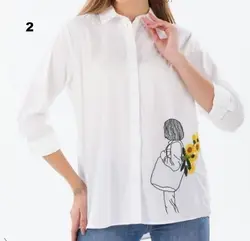 شومیز الیاف طبیعی گلدوزی شده