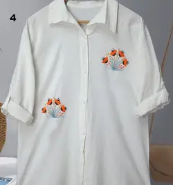 شومیز الیاف طبیعی گلدوزی شده