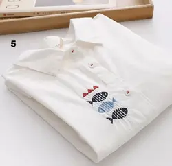 شومیز الیاف طبیعی گلدوزی شده