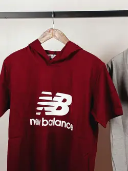 تیشرت اسپرت کلاه دار زنانه و مردانه طرحNew Balance