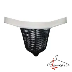 شورت فانتزی پشتباز مردانه توری | مشکی رنگ