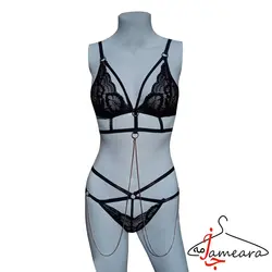 ست فانتزی زنانه مشکی | فری سایز