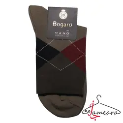 جوراب مردانه نخی طرح‌دار کرم | سایز 41 - 45 | فروشگاه اینترنتی جامه آرا