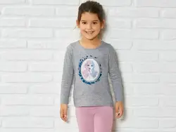 بلوز تمام پنبه‌ای پولک برگردان فروزن(2تا4سال)