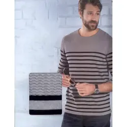 پلیور بافت مردانه طوسی برند لیورجی آلمان(لارج)