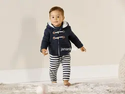 سوئیشرت کلاهدار گرم با آستر پشمی(سورمه‌ای)(سایزبندی6تا24ماه)