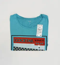 تیشرت مردانه(آبی) برند کیابی فرانسه سایز S تا XXL - فروشگاه لباس جانان‌