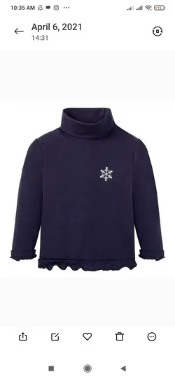 یقه اسکی بهاره تمام پنبه دخترانه(12تا24ماه)