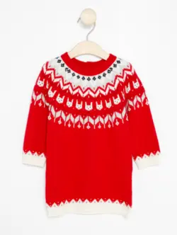 تونیک بافت دخترانه کریسمسی(۴تا۶ماه)