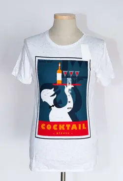 تیشرت مردانه (سفید)برند کیابی فرانسه سایز S تا XXL