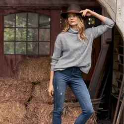 پلیور بافت یقه‌شل زنانه اسمارا (لارج) - فروشگاه لباس جانان‌