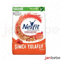 خرید، مشخصات و قیمت غلات صبحانه حاوی میوه های قرمز ۴۰۰ گرمی نسفیت Nestle Nesfit ✔️ janbebe