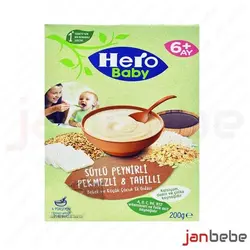 غذای کمکی هشت غله همراه با پنیر و شیره انگور با شیر هرو بیبی Hero Baby
