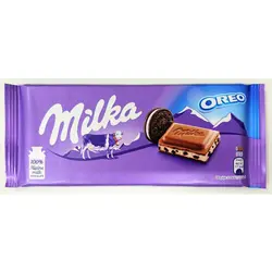 خرید، مشخصات و قیمت شکلات شیری اورئو 100 گرمی میلکا - Milka ✔️ janbebe