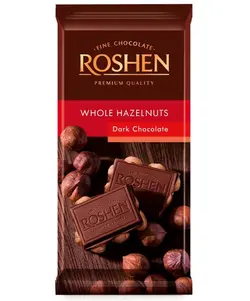 خرید، مشخصات و قیمت تابلت شکلات تلخ فندقی روشن(ROSHEN) ۹۰ گرمی ✔️ janbebe
