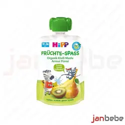 خرید، مشخصات و قیمت پوره ساندیسی ارگانیک گلابی،موز و کیوی هیپ Hipp ✔️ janbebe
