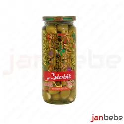 خرید، مشخصات و قیمت زیتون سبز با مغز بادام ۵۰۰ گرم بایوبیت – biobit ✔️ janbebe