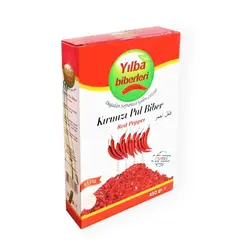 خرید، مشخصات و قیمت فلفل قرمز ترکیه ای پول بیبر 450 گرمی Yilba Pul Biber ✔️ janbebe