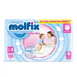 پوشک مولفیکس شورتی سایز 4 تعداد 136 عددی - فروشگاه جان به به