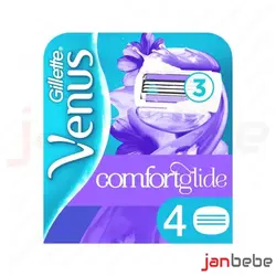 تیغ یدک ژیلت ونوس بنفش مدل Venus Comfortglide بسته ‏۴ عددی