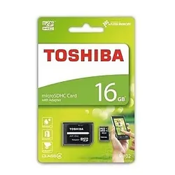 کارت حافظه microSDHC توشیبا / مدل M102 کلاس 4 همراه با آداپتور SD ظرفیت 16 گیگابایت | فروشگاه اینترنتی جانبی شو|بهترین قیمت لوازم جانبی موبایل