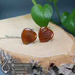 گردنبند عقیق قلبی حکاکی دعای گشایش کار و رفع مشکلات