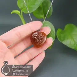 گردنبند عقیق قلبی حکاکی دعای گشایش کار و رفع مشکلات