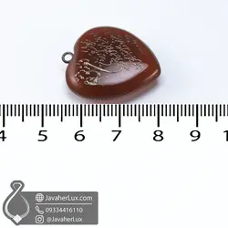 گردنبند عقیق قلبی حکاکی دعای گشایش کار و رفع مشکلات
