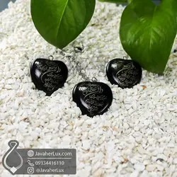 گردنبند عقیق قلبی حکاکی دعای و ان یکاد الذین | جواهرلوکس